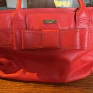 Kate Spade Leather Red Bow Tote Purse Handbag